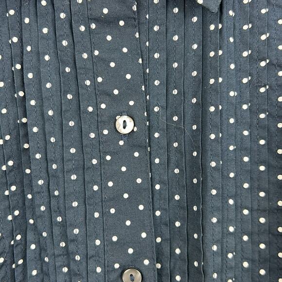 Tommy Hilfiger Women’s Petite Small Navy polkadot Long Sleeve Shirt Midi Dress - Picture 6 of 7